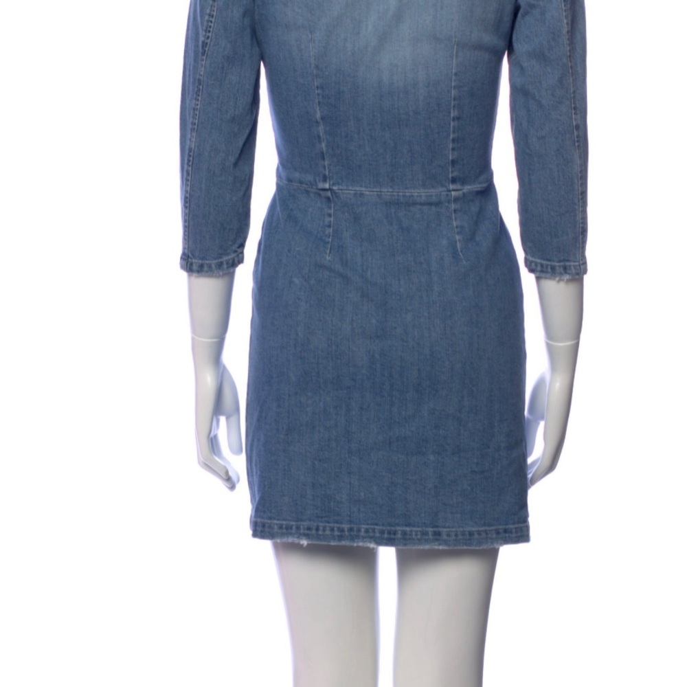 NWT retrofete Willa Mini Dress in Light Wash Denim Jean Long Sleeve XS extra sma - Picture 4 of 10